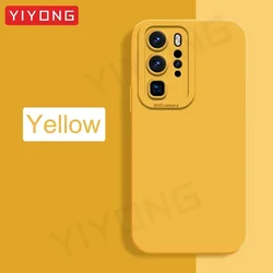 Silky Soft Liquid Silicone Shockproof Phone Case by YIYONG - P40 Pro Plus (Yellow)