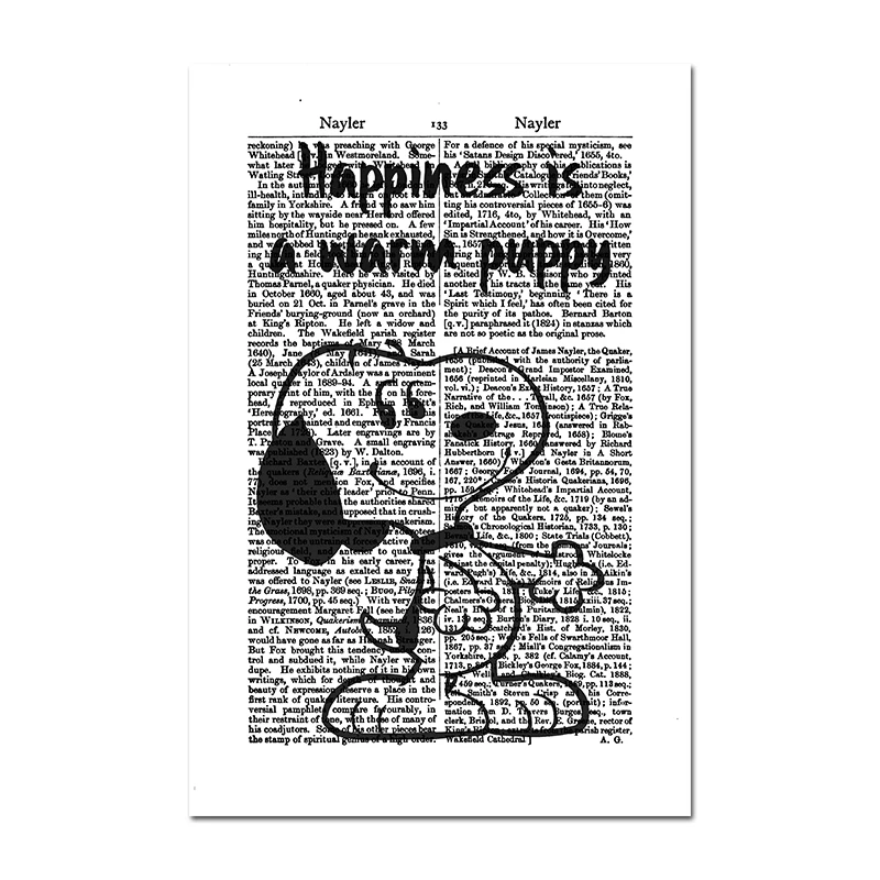 thumbnail image 1 of Póster de Charlie Brown y Snoopy, página de diccionario, arte de pared de dibujos animados, lienzo, pintura, impresión, imagen para niños, regalo, habitación, decoración del hogar, Cuadros, 1 of 5