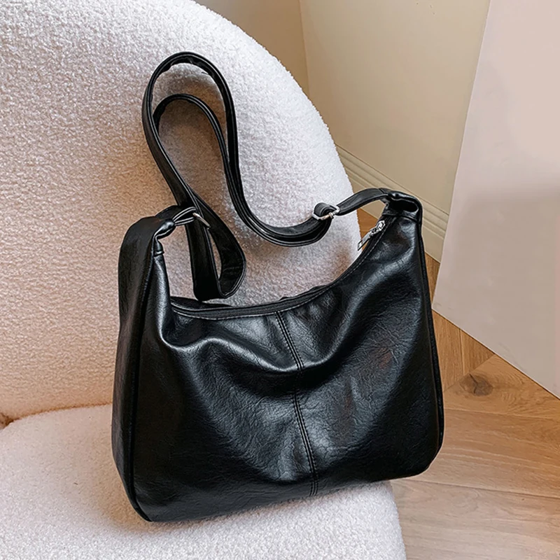 Commuting Fashion Retro Leisure Handbag Maillard Fashion Women's Messenger Bag Texture Super-capacity Tote Bag