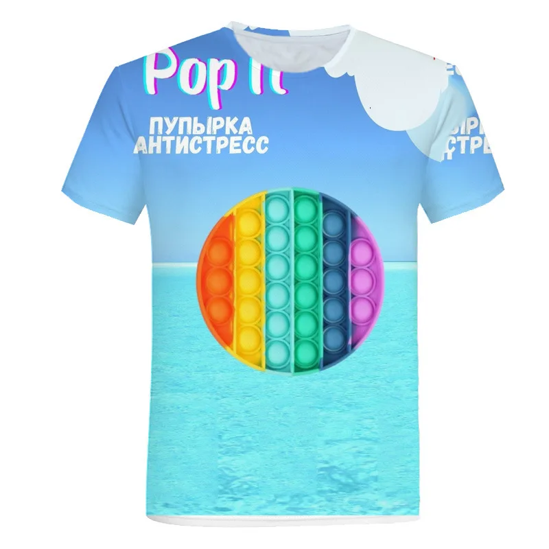 

Children's T-shirt Pop It Anime Summer Hot Sale 3D Printing Bubble Plate Top Boys Girl Clothing Baby Girls New Cute Clothes