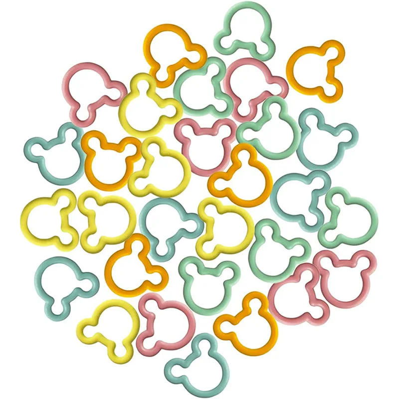 30PCS Knitting Stitch Marker Colorful Bear Shaped Ring Stitch Markers