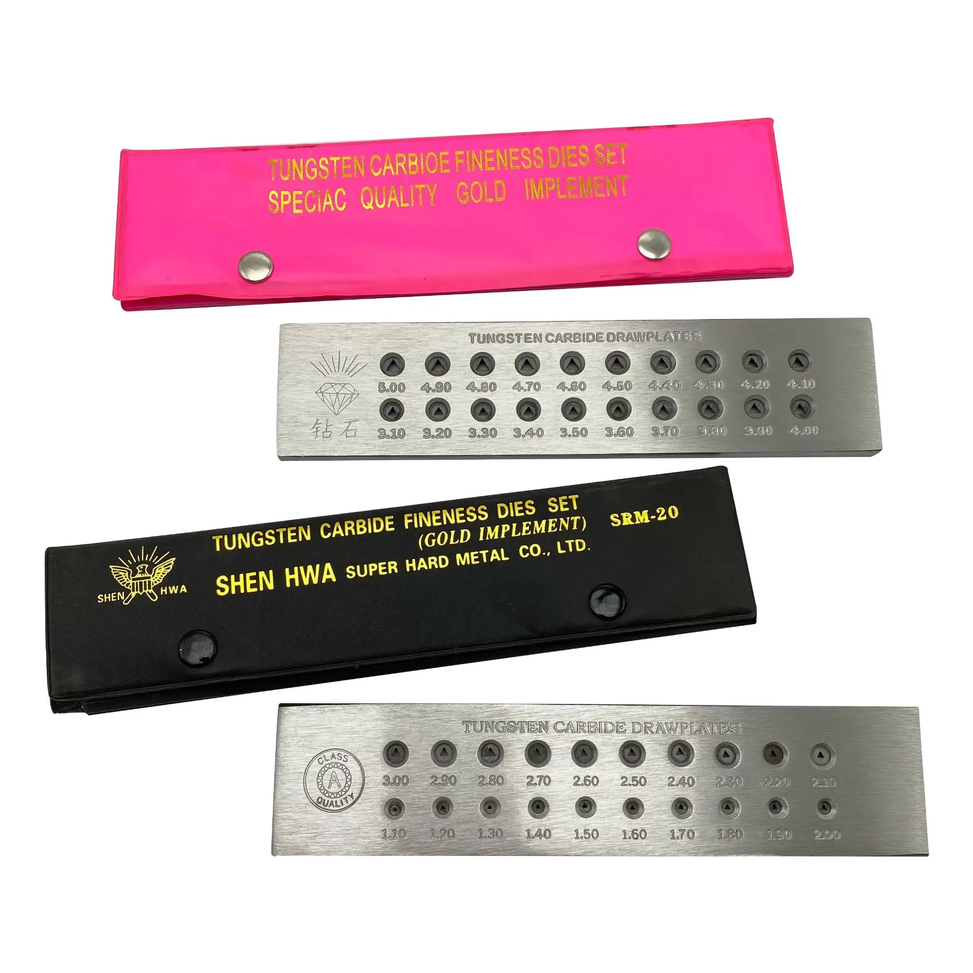 

Size 1.1-3.0 20 Holes BY Diamond Brand Tungsten Carbide Wire Drawplate for Jewelry Making Tools Triangle Shape Gold Silver Pull