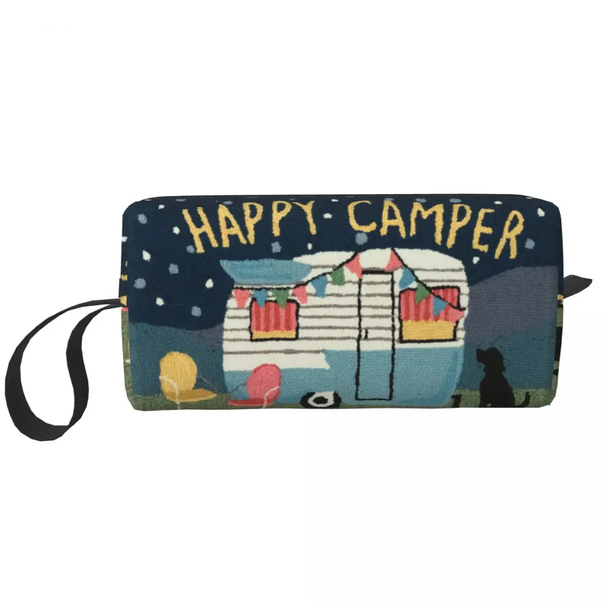 

Adventure Travel Happy Camper Cosmetic Bag Women Kawaii Cartoon RV Camping Makeup Case Beauty Storage Toiletry Bags