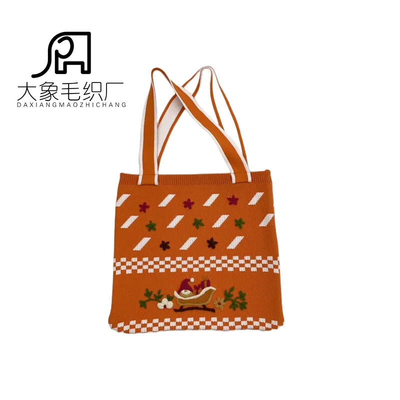 Women's Handbags Hollow Woven handmade Christmas gift Knitted Designer Braid Bags Female Shoulder Bags Beach Large Capacity Tote