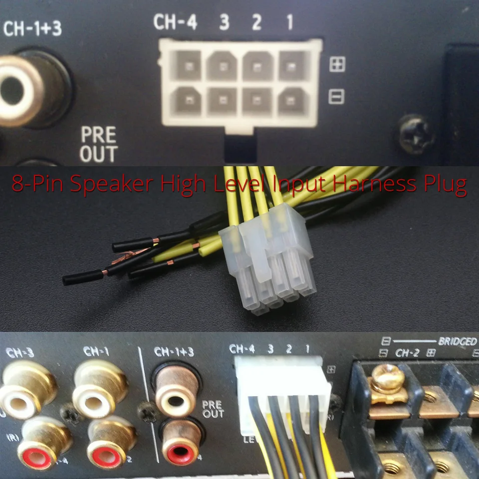 Aokus Fiche D'entrée Haut Niveau Pour Haut-parleur 8 Broches Compatible Avec Amplificateur MRV MRP V12 V-Power Flex