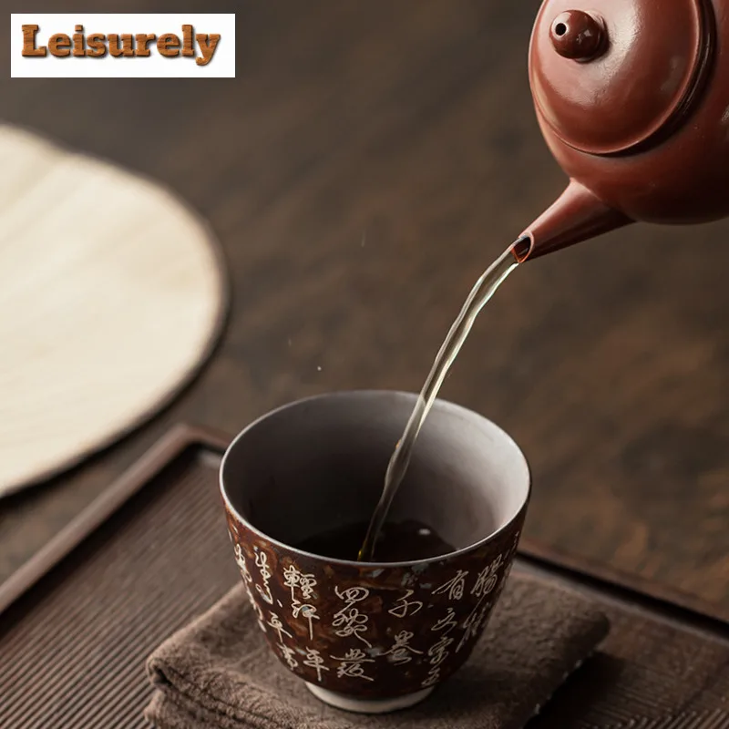 100ml Gilt Silver Agilawood Teacup Antique Tea Bowl Sample Tea Cup Tea-tasting Meditation Cup Jianzhan Master Cups Household