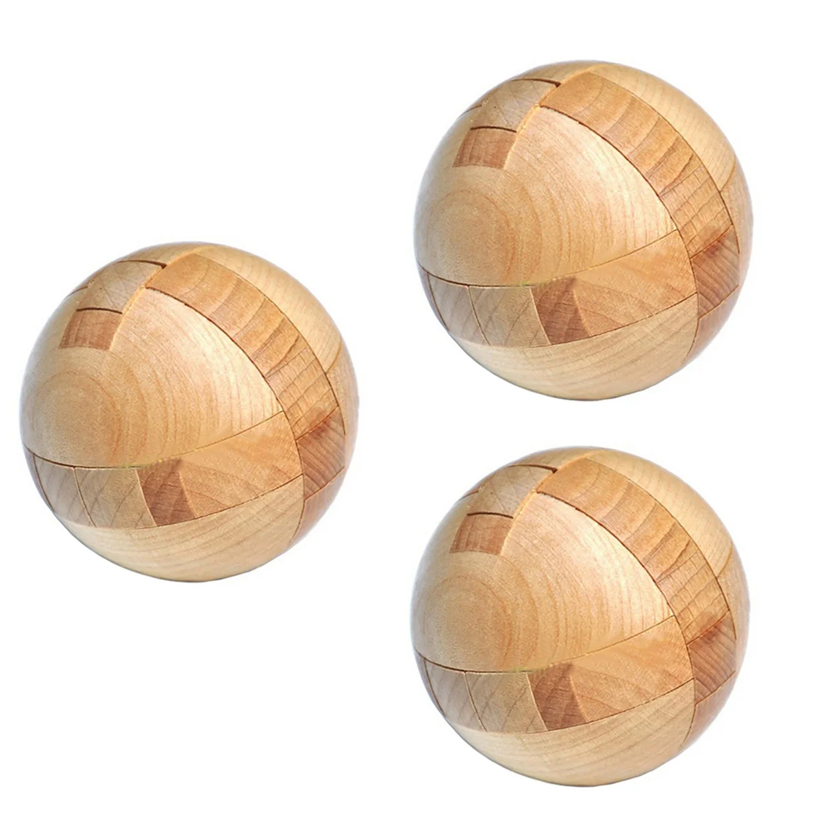 BAAU 3X Wooden Puzzle Magic Ball Brain Teasers Toy Intelligence Game Sphere Puzzles for Adults/Kids