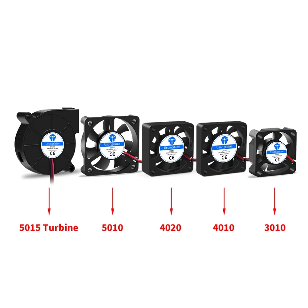 Cooling Turbo Fan 12V&24V Brushless 2Pin For Extruder DC Cooler Blower Part 5015/4010/4020 Black Plastic Fans 3D Printer Parts cooling fans,3d printer parts