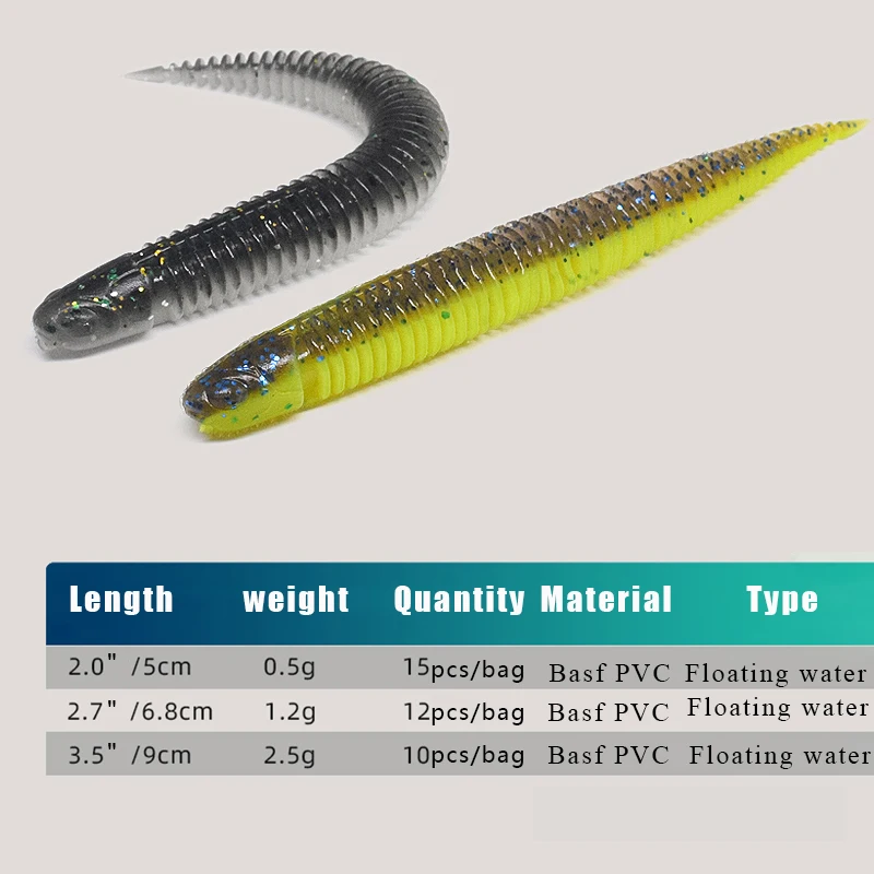 5cm 6.8cm 9cm Soft Fishing Lures Dancing Loach Worm Sway Noodle Worm Needle  Tail Straight Tail Floating Bass Mandarinfish - AliExpress