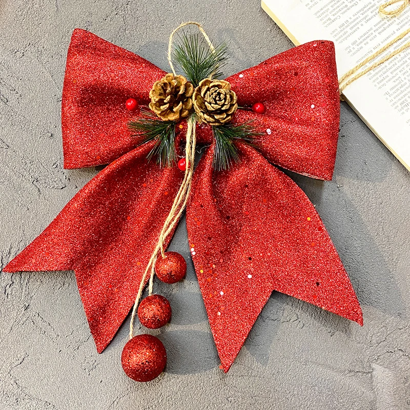 Mini Bow Decoration Christmas Tree Wreath Decoration Gold Red Green Bow