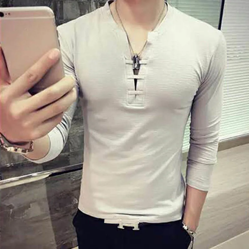 

Stylish Printed Solid Color Stand Collar Letter T-Shirt Men's Clothing 2022 Autumn New Casual Pullovers Loose Korean Tee Shirt