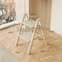 2-3 Step Ladder Folding Ladder Small Steel Step Stool Household Office Portable Herringbone Ladder With Wide Anti-Slip Pedal 4