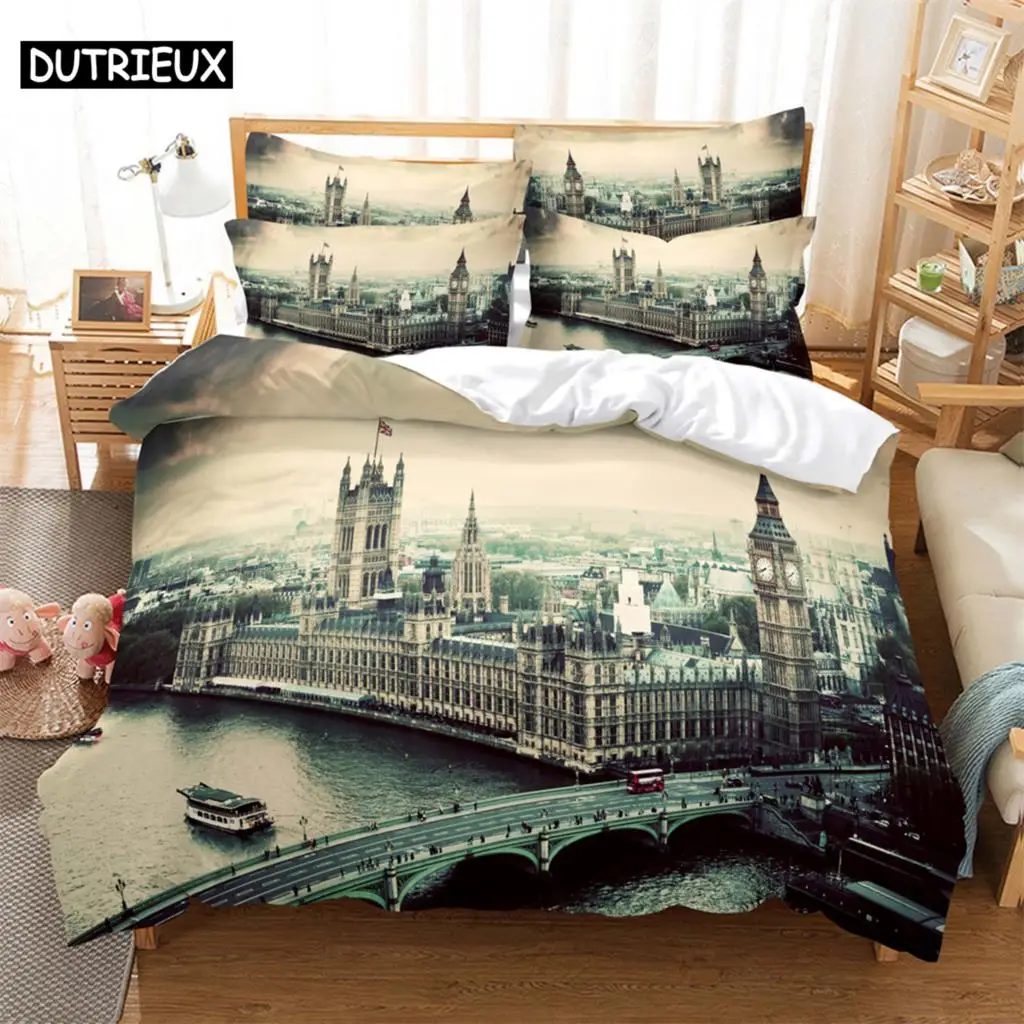 

Architecture Fashion Bedding Set 2/3pcs 3D Digital Printing Duvet Cover Sets 1 Quilt Cover + 1/2 Pillowcases US/EU/AU Size