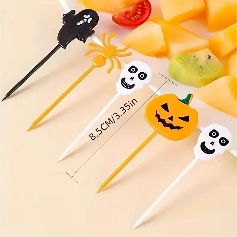 Halloween Themed Decorative Toothpick Set - Pack of Festive Designs