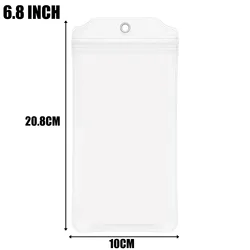 Durable Transparent Waterproof Phone Pouch with Zipper Seal - 10Pcs (6.8inch)