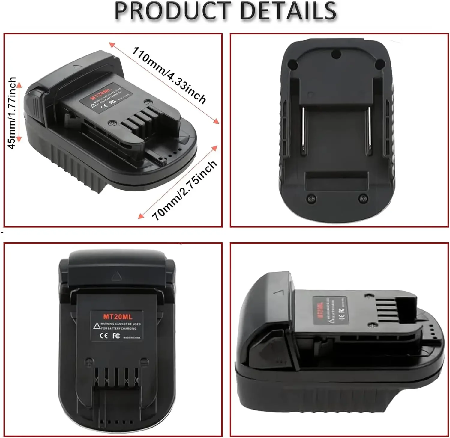 Battery Adapter for Makita 18V Li-ion Battery BL1830 BL1860 Convert to for Milwaukee Power tool Drill 18V Lithium Battery