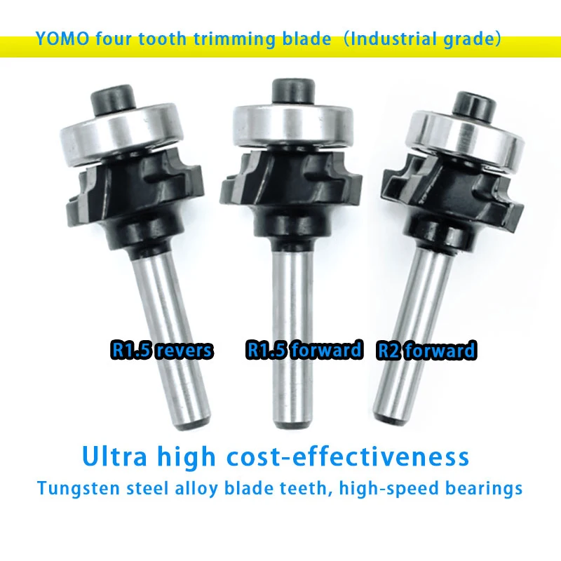6.35mm 1/4 Shank High Quality 4 Flutes Router Bit Set Woodworking ...
