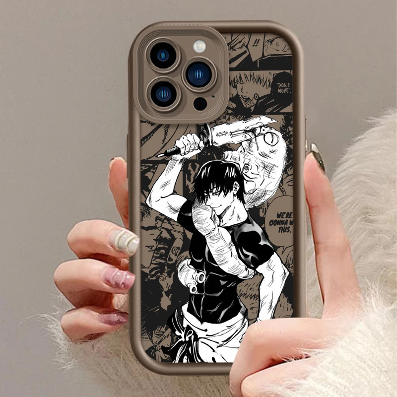 thumbnail image 1 of Toji Jujutsu Kaisen Anime para Apple iPhone 15 14 13 12 11 Mini XS XR X 8 7 Pro Max Plus Pro, escalera de ojo suave a prueba de golpes, 1 of 5
