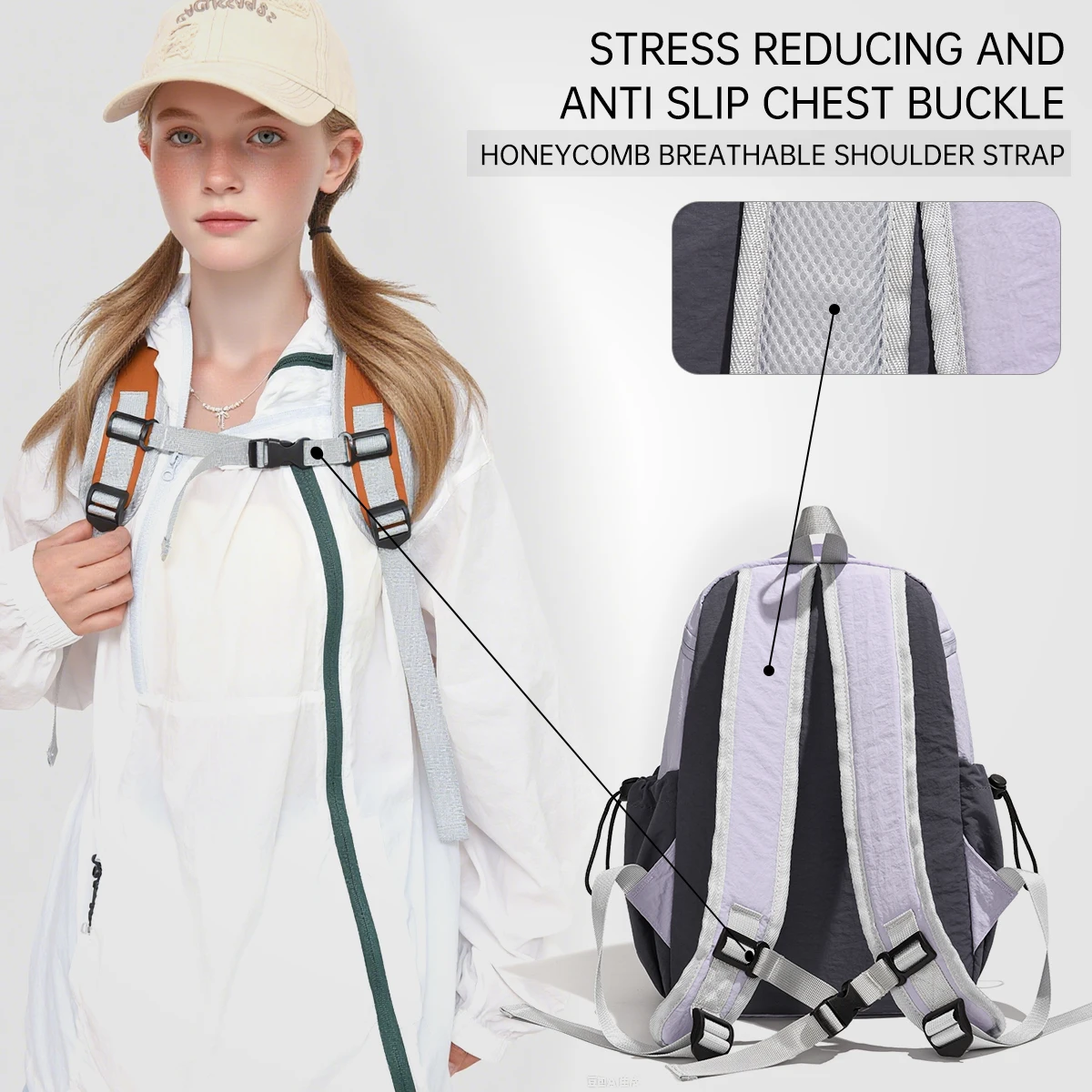 Outdoor Travel Small Backpack for Women 2025 New Lightweight Travel Hiking Bag Waterproof Backpack Ultra-Light Hiking Travel Shopping Camping