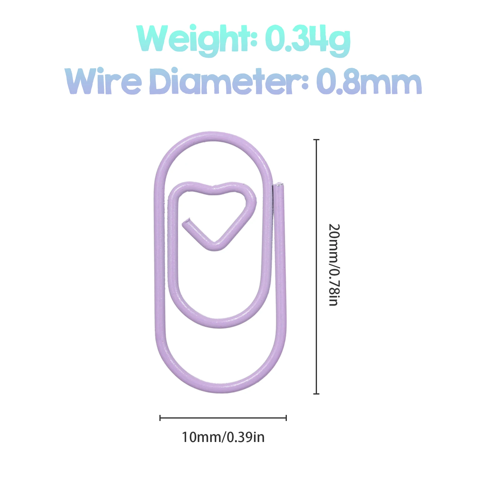 120pcs Paper Clips Heart Paper Clips Small and Cute Love Shaped Paperclips in 4 Colors for DIY Craft Document Note for School