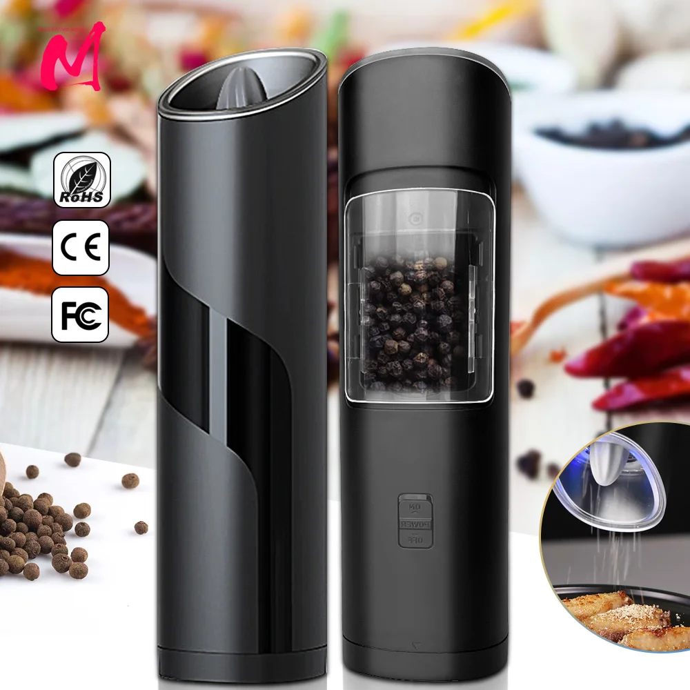 Electric Salt or Pepper Grinder, Battery Operated Gravity Pepper