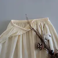 Jupe doublée en coton anti stati, sous-jupe transparente mi-longue pour robe, jupe de sécurité inférieure, jupon Hanfu fin et demi-glissement 4