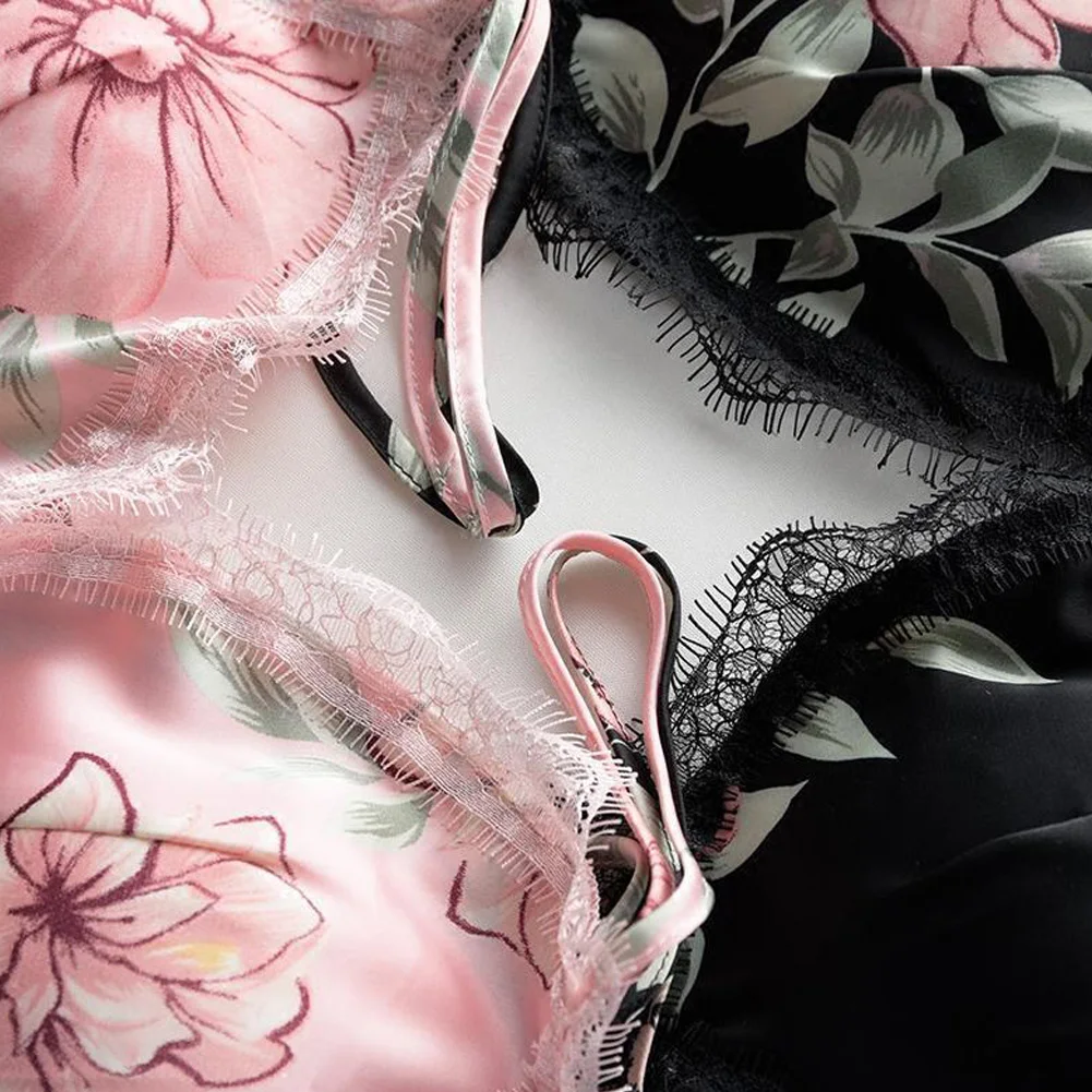 Sleepwear lingerie sleepwear lingerie set silk nightdress Sexy Lingerie for Women Floral Satin Silk Lace Sleepwear Dress Babydoll Sleepshirts Fashion Nightwear Night Clothes for Ladies