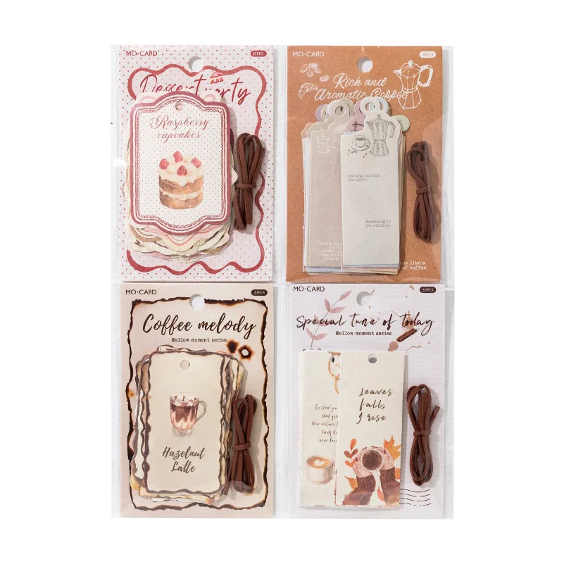 1팩/2팩 아로마 모멘트 시리즈 듀얼 팩 스티커 빈티지 커피 태그 저널 라이프 DIY 데코레이션 카와이 스티커