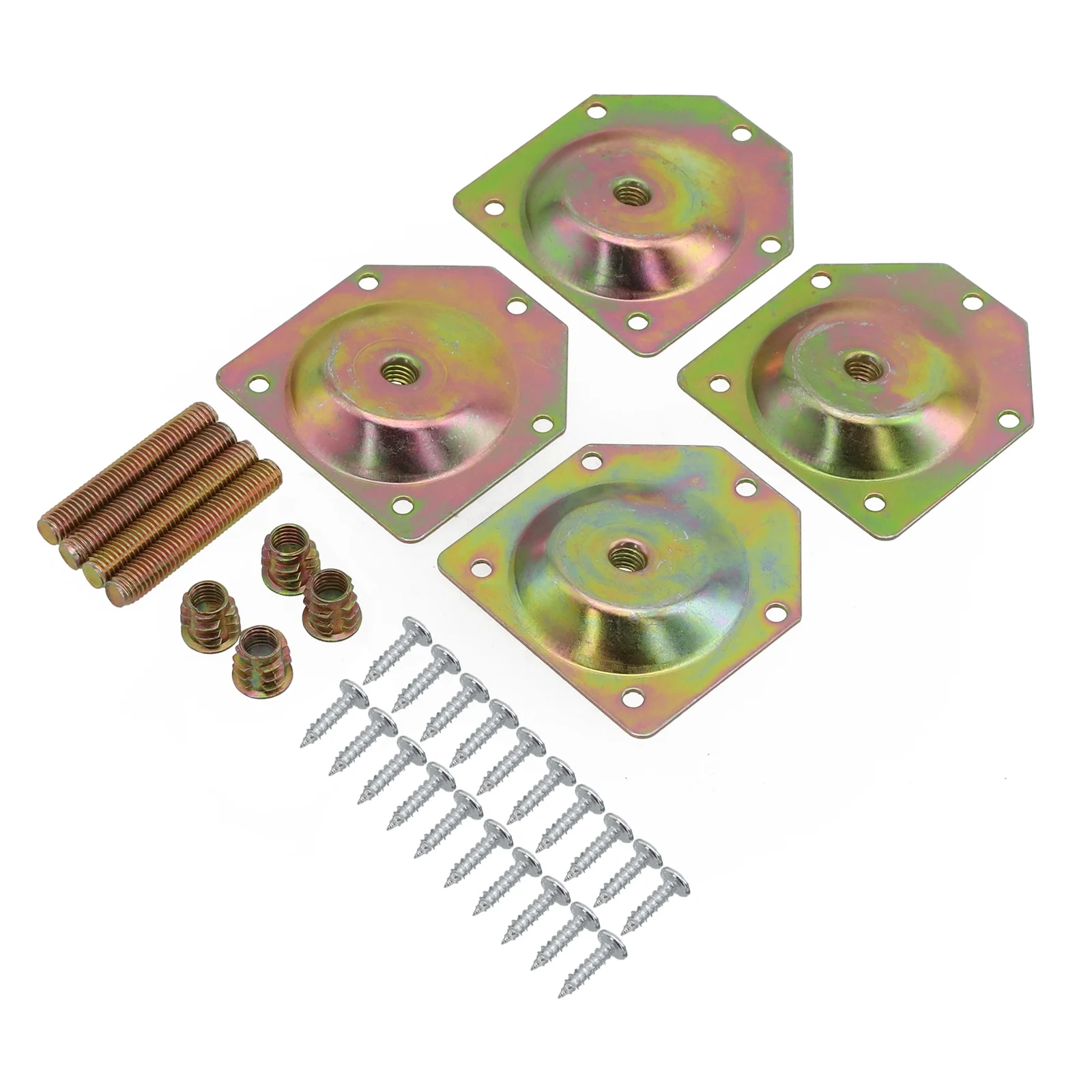 4pcs 각진 나무 다리 고정 플레이트 브래킷 가구 테이블 피트 세트 3cm-4cm 단단한 나무 다리 연결에 대 한 나사