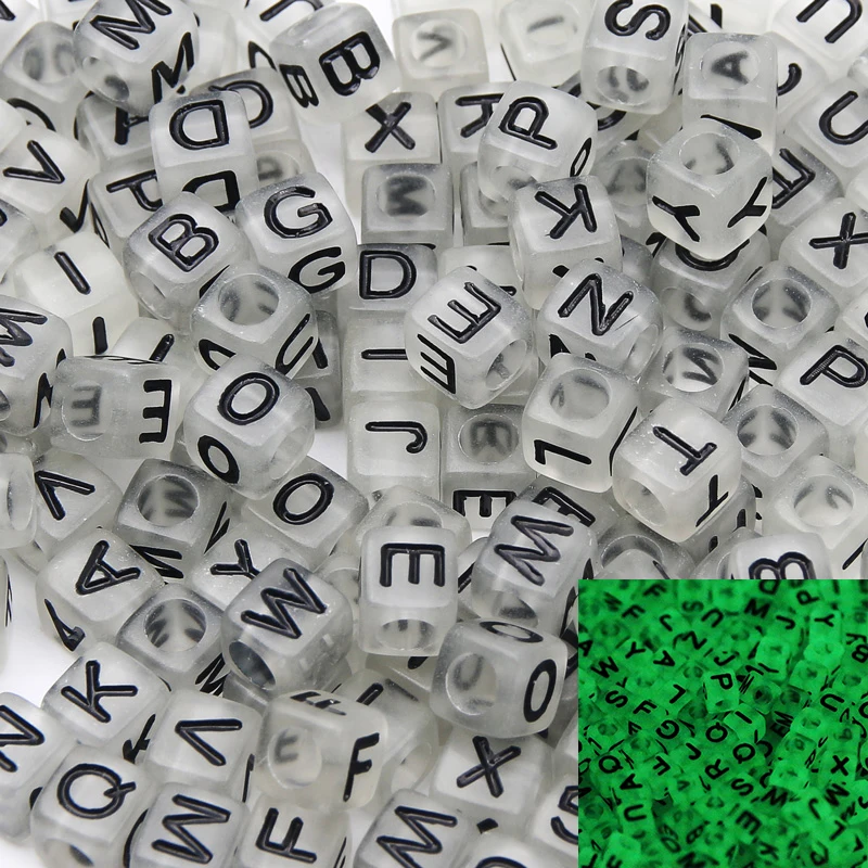 Cheap 40Pcs /200Pcs 9*7mm Square Letter Beads Square Letter Loose