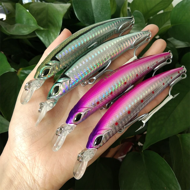 NOEBY 4pcs 110mm 110S 19g Minnow Long Casting Sinking Artificial