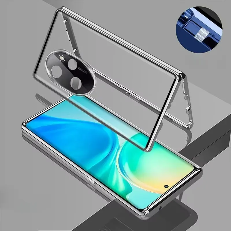 360° Full Protection Magnetic Case with Double-Sided Tempered Glass Cover
