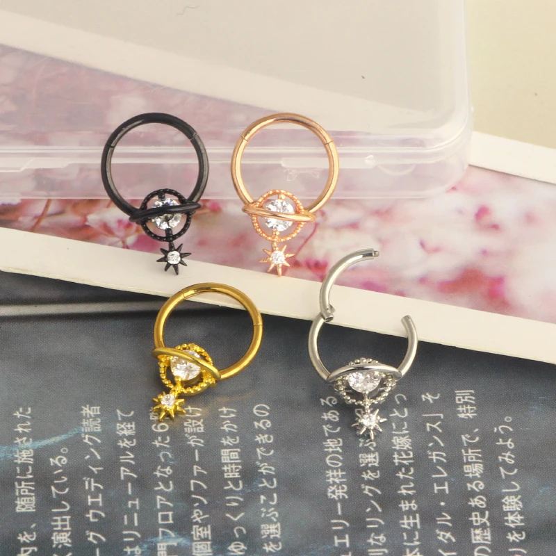 16G Septum Rings Septum Jewelry Septum Piercing Jewelry Cute Snake Butterfly Septum Ring Daith Earrings 4 color mix