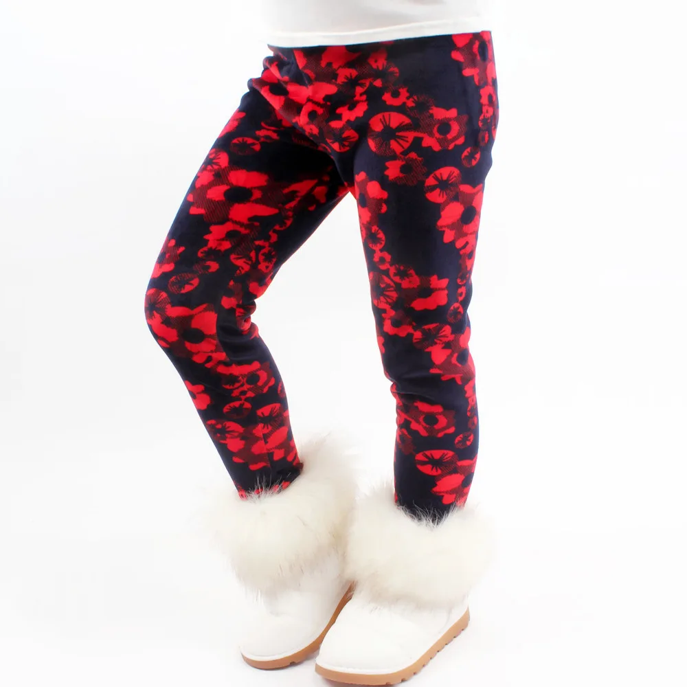 

New Winter Girls Plus Velvet Thickening Leggings Girl Stretch Elastic Girls Skinny Pants Kids All-Match Wear Girls Ruffle Pants