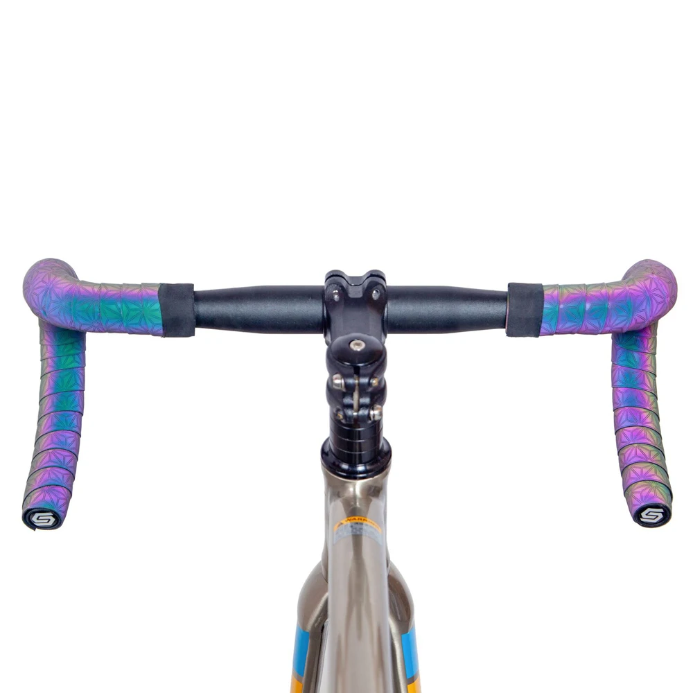 Road Bike Handlebar Tape PU+EVA Reflection Dazzle Shockproof Bike Cycling Handlebar Tapes With Bar Plugs Bicycle Accessories bike handlebar tape