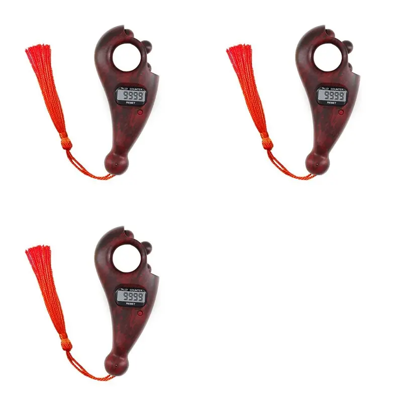 AB15-3X LED 디지털 카운터가 있는 회전식 기도 묵주 휴대용 손가락 카운터 기도 이슬람 무슬림 이드 선물 A