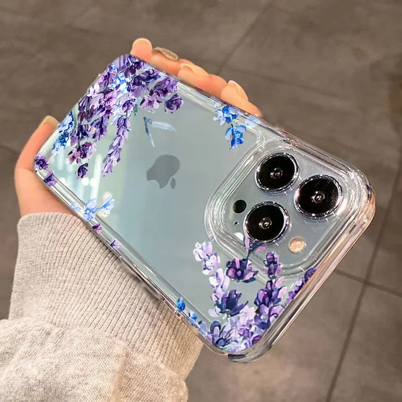 Purple Flower Soft Phone Case Cover