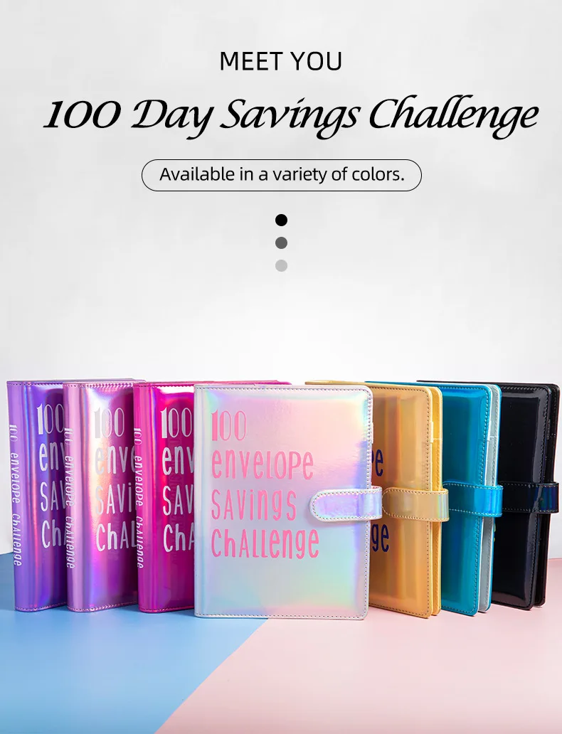 Libro Risparmi 100 Buste Sfida - Pianificatore Budget Con Buste Trasparenti, Obiettivo €5050 - Regalo Educativo - Foto 2