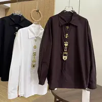 Chemisiers à manches longues en coton pour femmes, design unique haut de gamme, printemps, automne, été 2026, haut chic décontracté, vêtements pour femmes 1