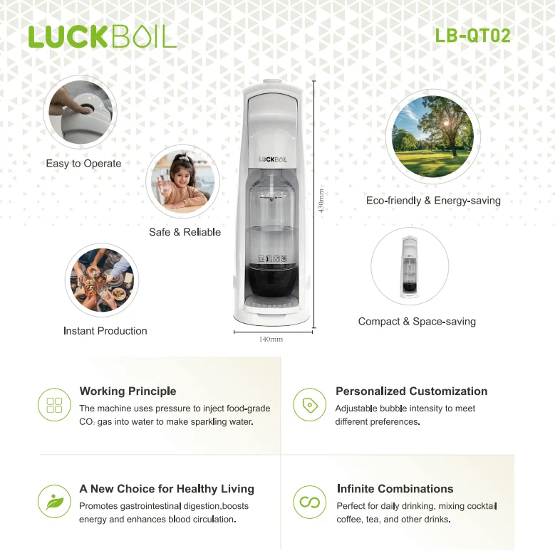 Description Picture 3 of itemLuckboil Electric Natural Fresh Healthy Soda Water Maker Cold-Sparkling Water for Desktop Outdoor Household Portable for Home