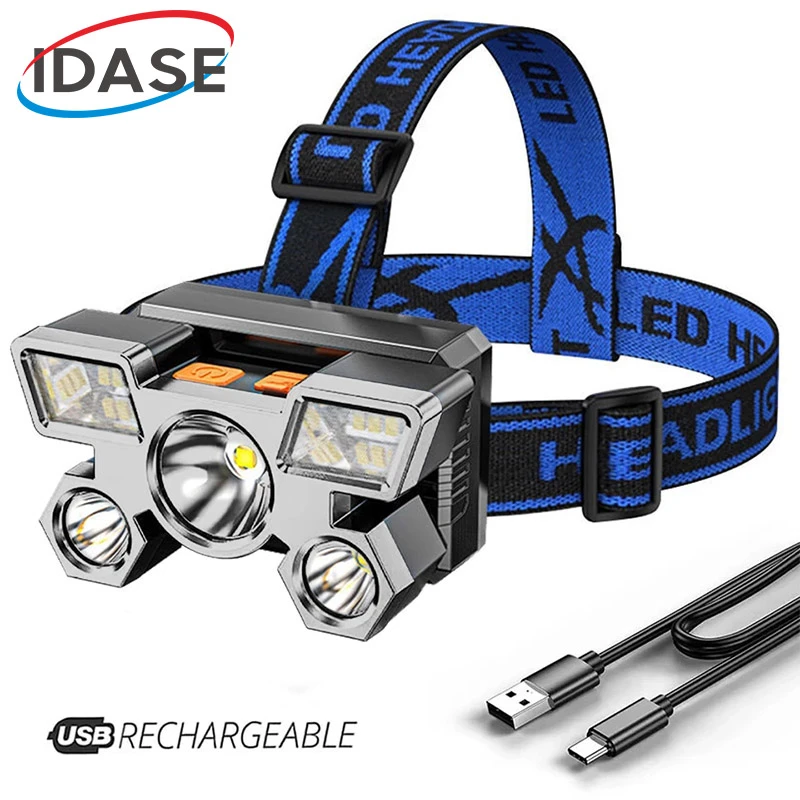  Powerful Rechargeable Head Flashlight for Fishing Led Headlamp Nitecore Camping Headlights Hunting Torch Hiking Front Lanterns 