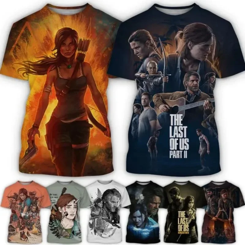 Game The Last Of Us Part Ii Maglietta Con Stampa 3D Unisex Hip Hop Fashion Harajuku Style Tee Shirt Oversize Cosplay Abbigliamento Da Uomo