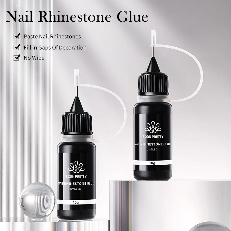 BORN PRETTY 10g Transparent Nail Rhinestone Adhesive Glue - Soak Off UV LED Art Gel