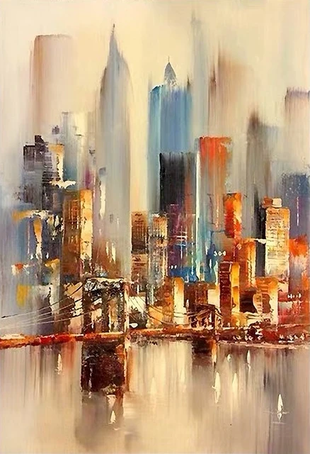 abstract skyline painting