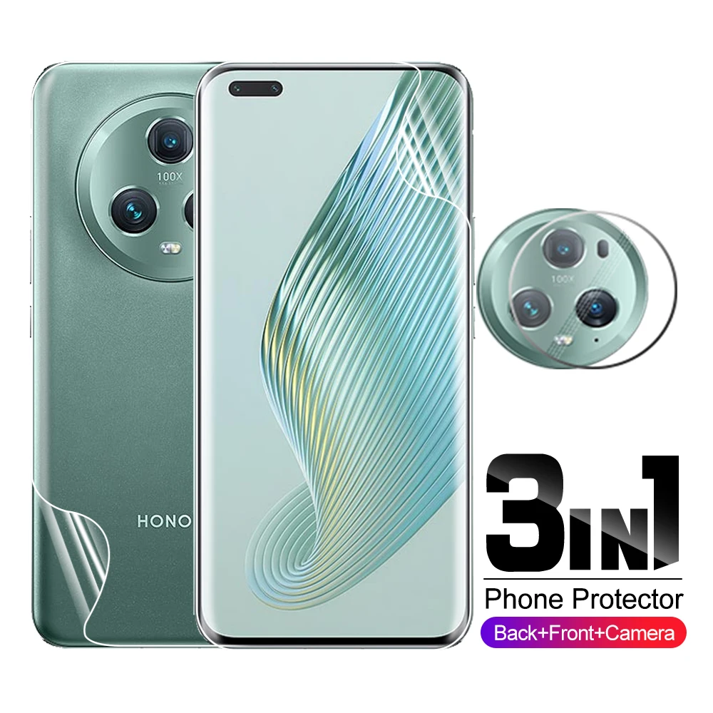 

3in1 Camera Lens Protector Hydrogel Film On For Honor Magic5 Pro 5G Honar Magic 5Pro Magic5Pro Screen Protectors Film 6.81inch