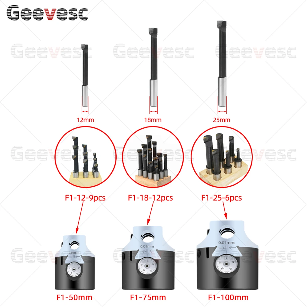 F1 Boring Head Tool Holder 50mm 75mm 100mm