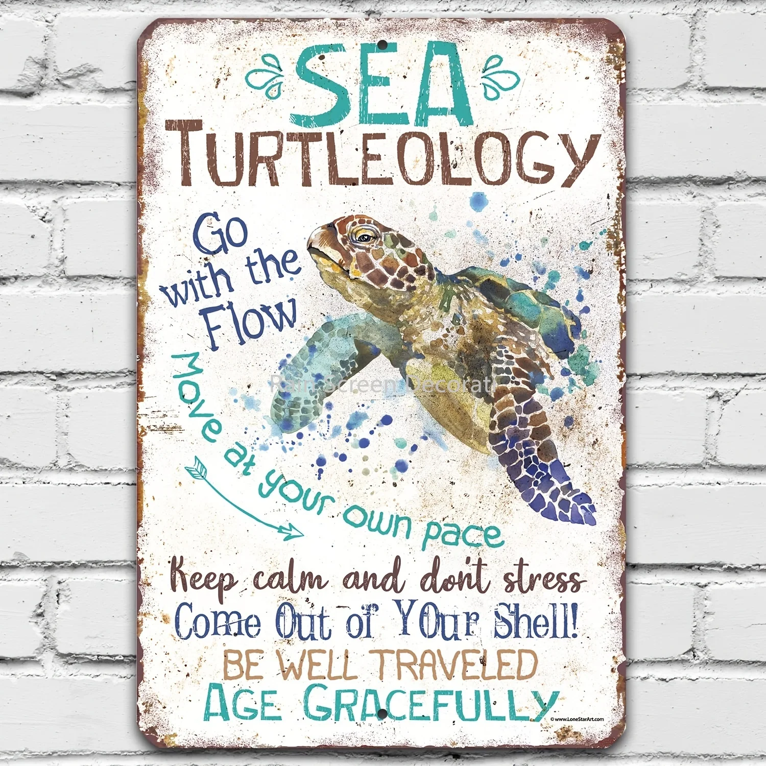 

Metal Sign - Sea Turtleology - Durable Turtles Metal Sign - Use Indoor/Outdoor - Great Inspirational Sea Turtle Themed Decor