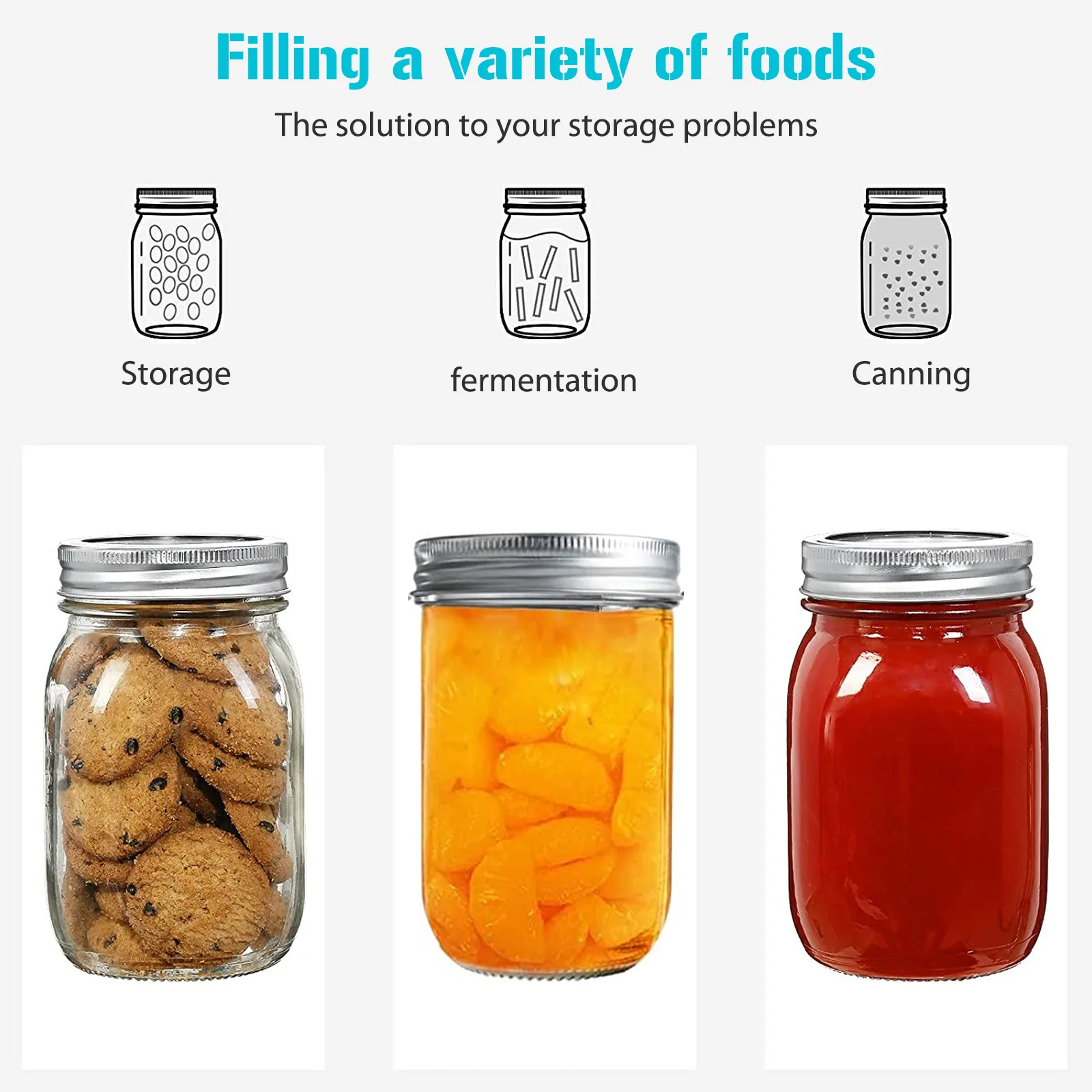 Mason Jars Covers Vacuum Preservation Lids Set Mason Can Air Extraction Caps