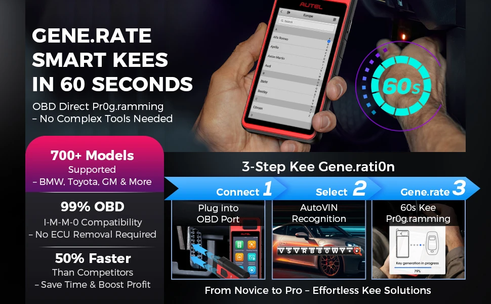 Fonctions IMMO programmateur de clé Autel KM100