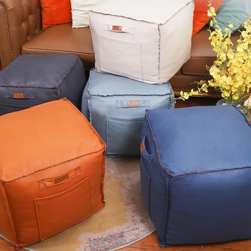 45 センチメートル Pu レザーモロッコプーフカバーオットマンフット